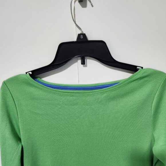 Talbots-The Talbots Tee-Classic Bateau Neck 3/4 Sleeve Green Pima Cotton Small - Picture 3 of 6